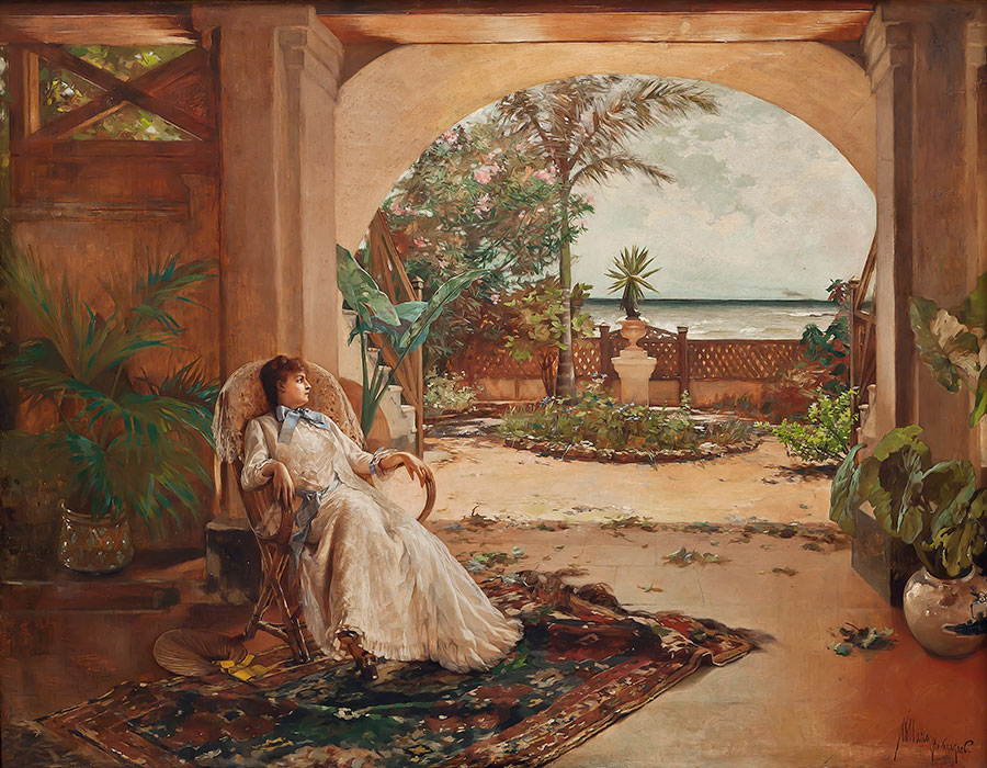 La Siesta 1888 del pintor cubano Guillermo Collazo